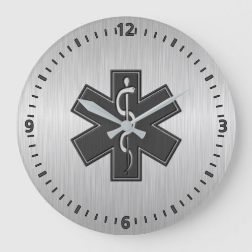 Paramedic EMT EMS Silver Large Clock