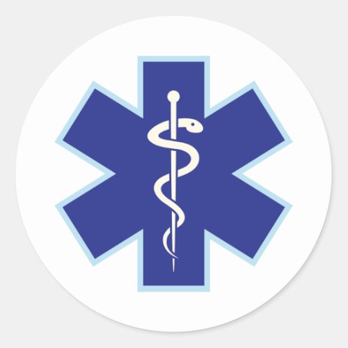 Paramedic EMT EMS Symbol Classic Round Sticker