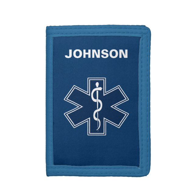 Paramedic EMT EMS Tri-fold Wallet (Front Vertical)