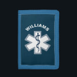 Paramedic EMT EMS Trifold Wallet<br><div class="desc">Perfect for paramedics,  EMT and EMS A-EMCA or anyone in medicine and first response. Rod of Asclepius design.</div>
