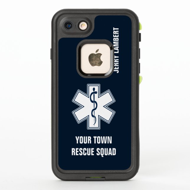 Paramedic EMT EMS with Name and Squad LifeProof iPhone Case (Back)