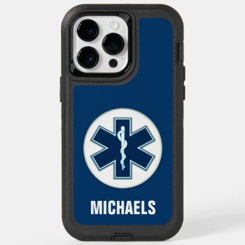 Paramedic Emt Ems With Name Otterbox Iphone 14 Pro Max Case by JerryLambert at Zazzle