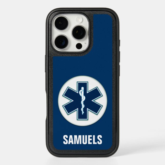 Paramedic EMT EMS with Name Otterbox iPhone Case (Back)