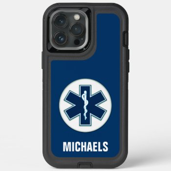 Paramedic Emt Ems With Name Iphone 13 Pro Max Case by JerryLambert at Zazzle