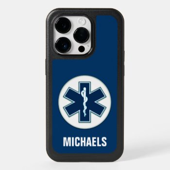 Paramedic Emt Ems With Name Otterbox Iphone 14 Pro Case by JerryLambert at Zazzle