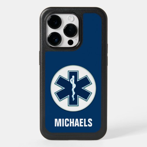 Paramedic EMT EMS with Name OtterBox iPhone 14 Pro Case