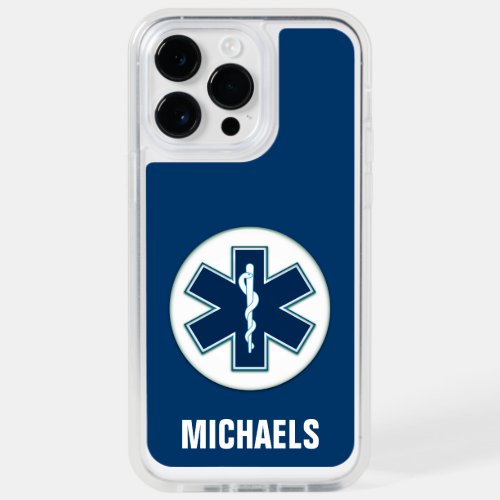 Paramedic EMT EMS with Name OtterBox iPhone 14 Pro Max Case