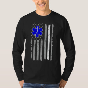 Paramedic EMT USA Flag 4th Of July Ambulance Atten T-Shirt