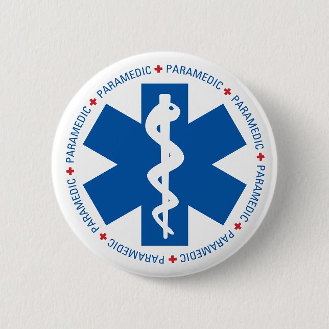Paramedic / First Responder / Emergency Services Pinback Button (Front)