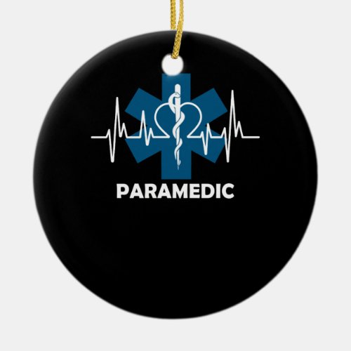 Paramedic Heartbeat Ceramic Ornament