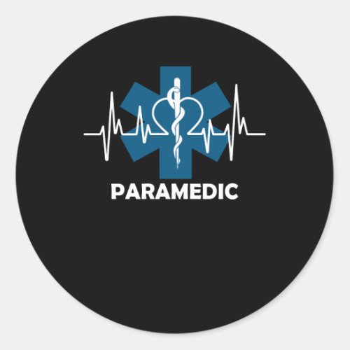 Paramedic Heartbeat Classic Round Sticker
