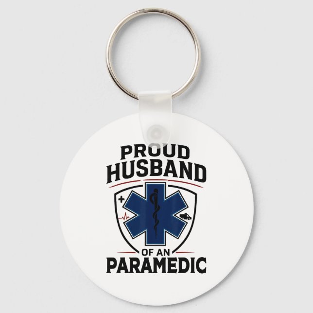 Paramedic Husband Proud Husband Of An Paramedic  Keychain (Front)