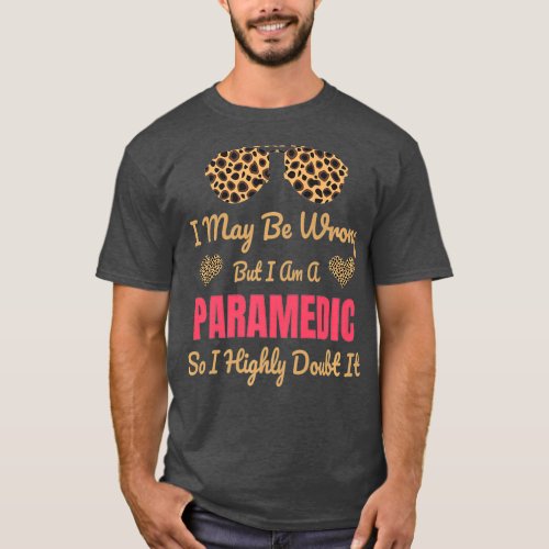 Paramedic Leopard Print Cute Funny Saying Gift T_Shirt