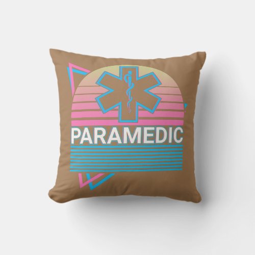 Paramedic Nurse Medic EMS EMT Lifesaver Retro  Throw Pillow