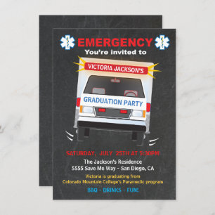 Paramedic or EMT Graduation Party Invitation