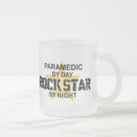Paramedic Rock Star by Night Frosted Glass Coffee Mug