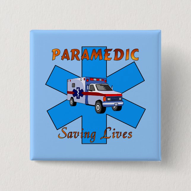 Paramedic Saving Lives Button (Front)
