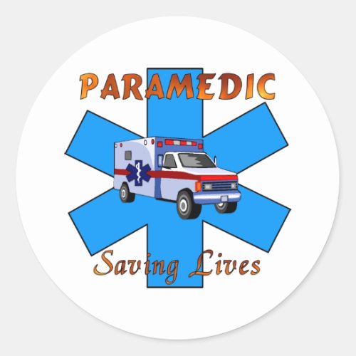 Paramedic Saving Lives Classic Round Sticker