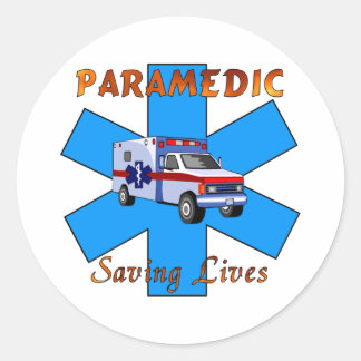Paramedic Saving Lives Classic Round Sticker