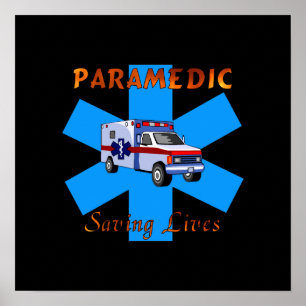 Paramedic Saving Lives Poster