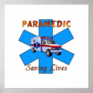Paramedic Saving Lives Poster