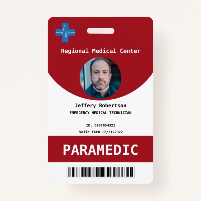 Paramedic Security ID  Badge (Front)