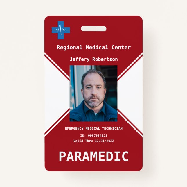 Paramedic Security ID  Badge (Front)