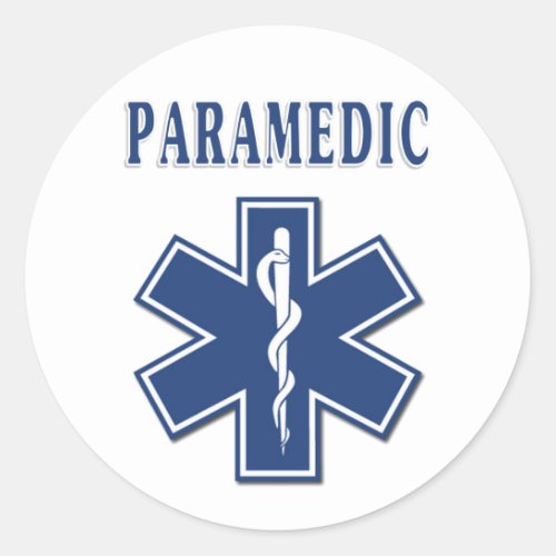 Paramedic Star of Life Classic Round Sticker