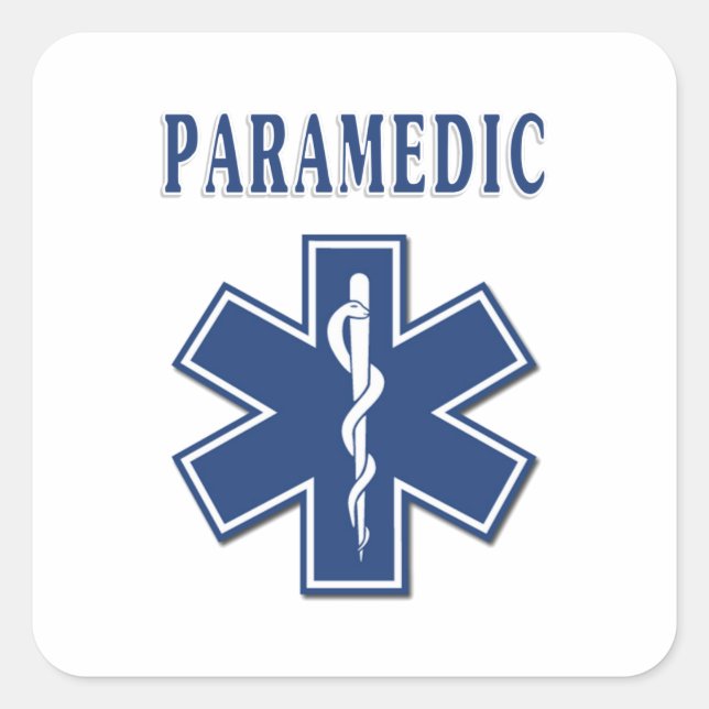Paramedic Star of Life Square Sticker (Front)