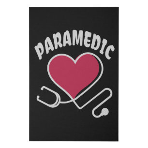 Paramedic Stethoscope with heart Faux Canvas Print
