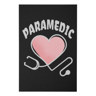 Paramedic Stethoscope with heart Faux Canvas Print