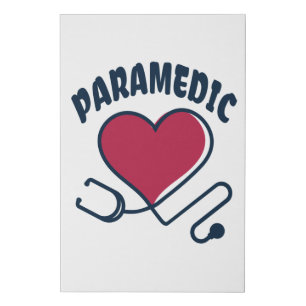 Paramedic Stethoscope with heart Faux Canvas Print