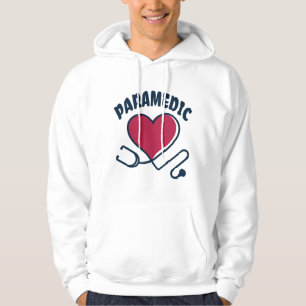 Paramedic Stethoscope with heart Hoodie