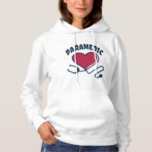 Paramedic Stethoscope with heart Hoodie