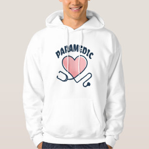 Paramedic Stethoscope with heart Hoodie