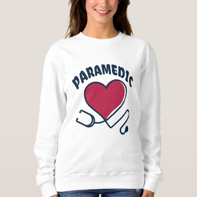Paramedic Stethoscope with heart Sweatshirt (Front)