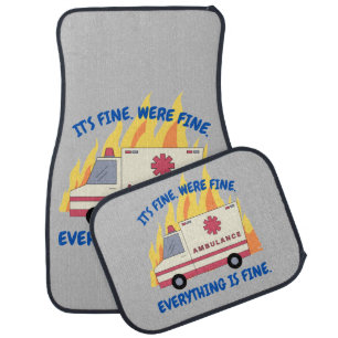 Paramedic Theme Funny Car Floor Mat