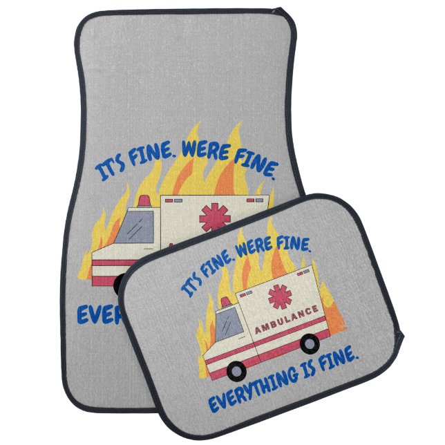 Paramedic Theme Funny Car Floor Mat (Set)