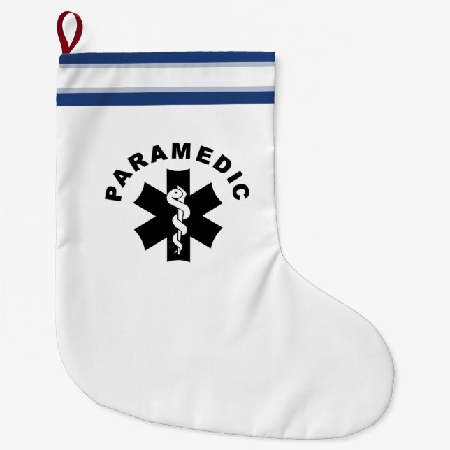 Paramedic Theme Large Christmas Stocking (Front)