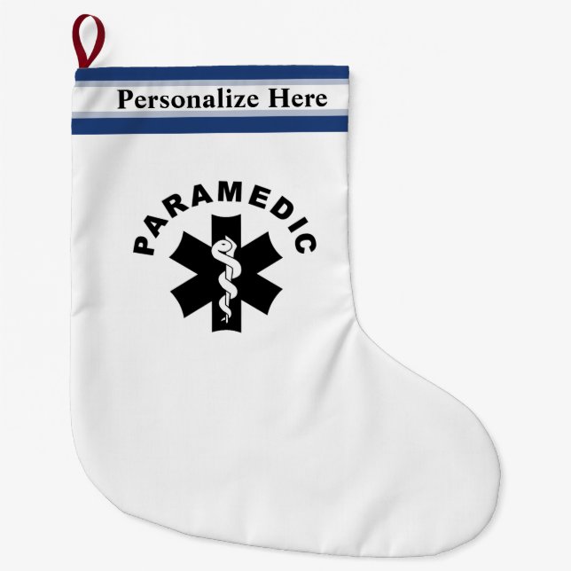 Paramedic Theme Large Christmas Stocking (Front)