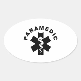 Paramedic Theme Oval Sticker