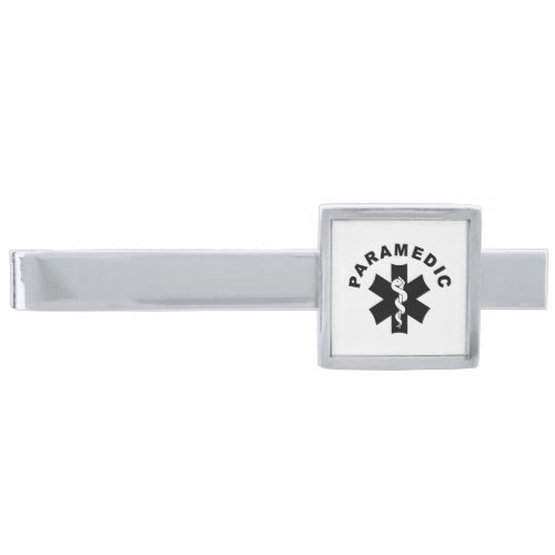 Paramedic Theme Silver Finish Tie Clip