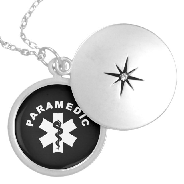 Paramedic Theme Silver Plated Necklace (Front)