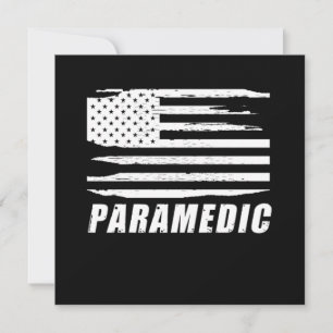 Paramedic USA Flag EMT EMS Doctor Medicine Ambulan Invitation