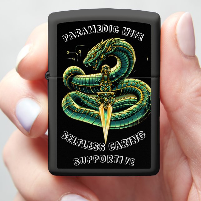 Paramedic Wife Selfless Caring Supportive EMT Zippo Lighter (In Hand)