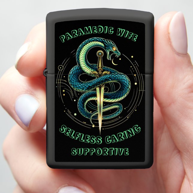 Paramedic Wife Selfless Caring Supportive Zippo Lighter (In Hand)