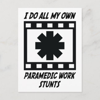 Paramedic Work Stunts Postcard