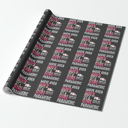 Paramedical worker rescue emergency girl wrapping paper