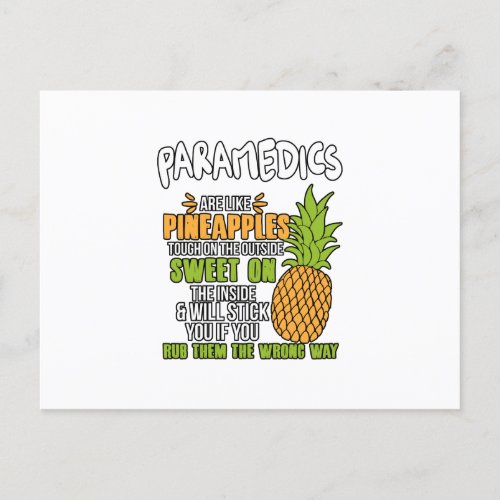 Paramedics Are Like Pineapples Announcement Postcard