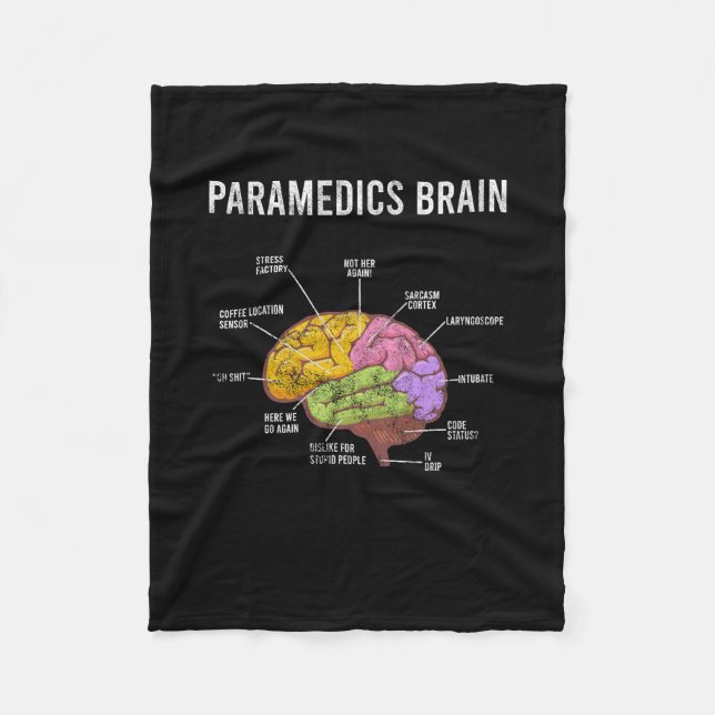 Paramedics Brain Medical EMT EMS First Aider Medic Fleece Blanket (Front)